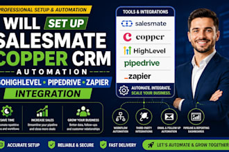 set up salesmate copper crm automation gohighlevel pipedrive zapier integration