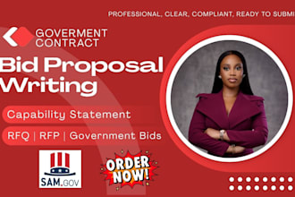write capability statement and bid proposal for government contracts