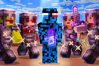 create a minecraft youtube video thumbnail