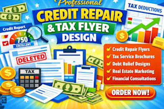 design professional 2026 tax preparation flyer and financial flyer