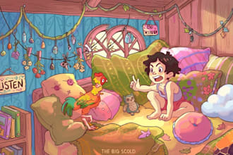 make children storybook illustration watercolor and  picture book art