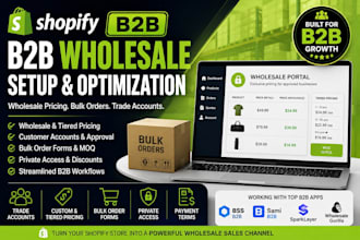 setup shopify b2b wholesale pricing bulk orders and customer accounts
