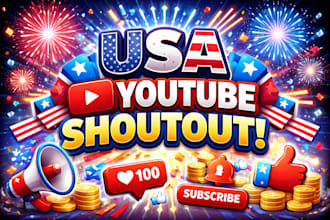 do USA youtube channel video shoutout promote to 2millions subscribers for views