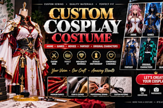 make sew a custom cosplay costume for anime, game, armors or movie characters