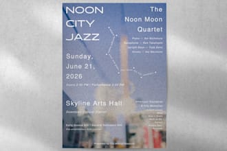 create an aesthetic minimalist poster for music