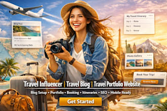 design travel blog, travel influencer, travel portfolio, tour website