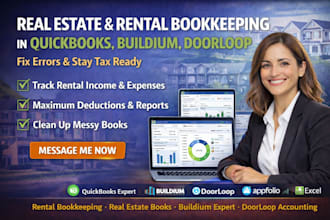 do real estate rental bookkeeping in quickbooks, buildium, doorloop to fix error