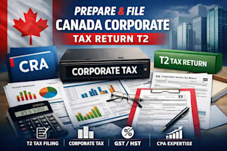 prepare and file canada corporate tax return t2