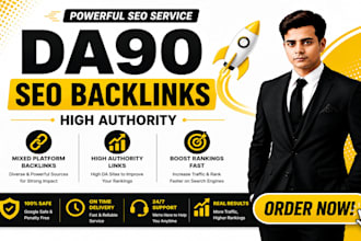build high authority up to da90 SEO backlinks
