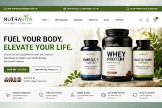 build private label supplement shopify store, supplement store, fitness website