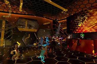 create custom vrchat world, metaverse environment, vr game map, spatial io world