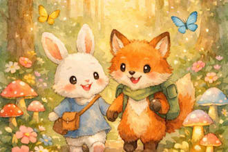 cute children book illustration for kids storybook