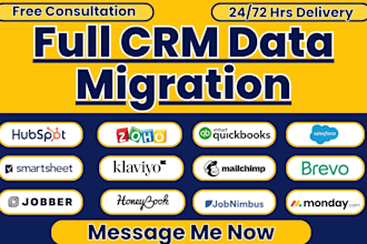 salesforce zoho books hubspot quickbooks brevo mailchimp klaviyo data migration