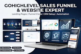 gohighlevel website sales funnel clone landing page and crm