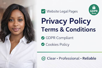 write privacy policy, terms and conditions, gdpr compliant