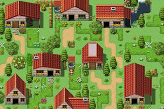 create pixel art tileset, tle map, top down pixel tileset, side scoller, assets