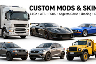 design custom mod for ets2 ats fs25 dayz assetto corsa skin classic car, iracing