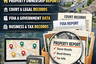 do public records search, property lookup, court and foia research