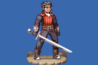 create custom pixel art character, sprites, animate pixel art and game assets