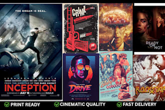 design professional cinematic movie poster film poster design leaflet in 12 hour