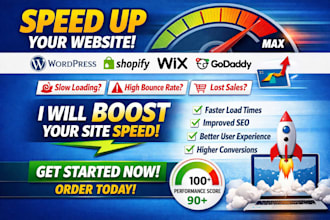 fix slow wordpress shopify wix godaddy speed optimization website page speed up