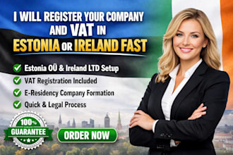 register your company and vat in estonia or ireland fast