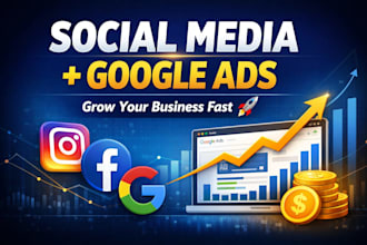 manage social media, create marketing strategy and run google ads