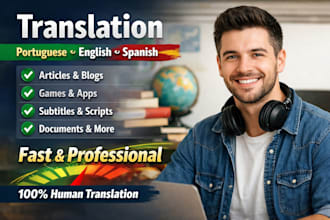 translate and localize your game to portuguese, english and spanish