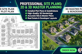 render 2d and 3d site plan, sitemap, master plan, and plot plan for real estate