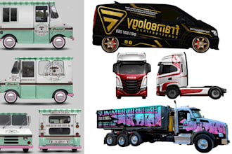 design car wrap, van truck wrap, vehicle wrap, fleet branding sticker design