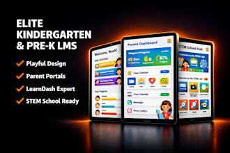 design a kindergarten website, preschool website, and daycare learning portal