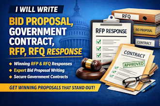 write bid proposal, government contact, rfp, rfq response