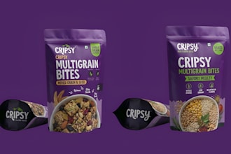 design modern stand up pouch food packaging, snack, coffee tea and spice label