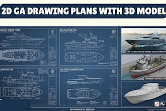 design 2d ga plans and 3d models for boats ships and yachts