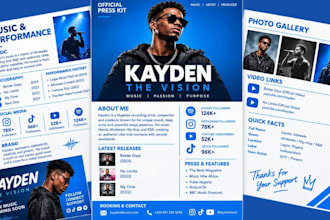 design epk press kit postcard for musicians artists djs and bands