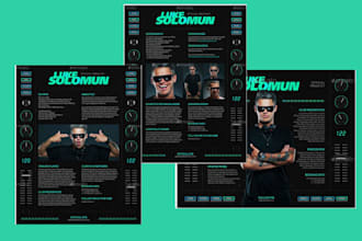 design a professional interactive epk for musicians artists djs press kit