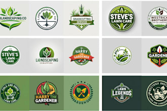 design lawn care landscape agriculture logo flyer mock up