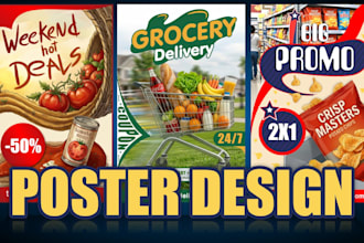 do poster designs for convenience stores, kiosk, supermarket