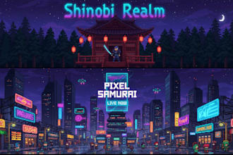 design pixel art youtube banner pixel art logo game character steam capsule art