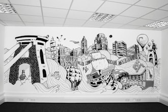 custom mural wallpaper create mural wall design doodle mural art unique mural