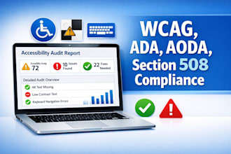 audit and fix wcag ada aoda and section 508 accessibility issues