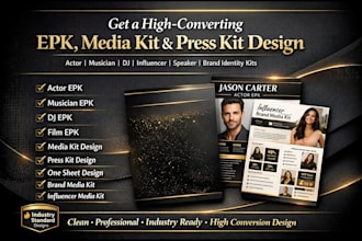 do artist epk, speaker kit, media kit, one sheet, press kit, and  musician epk
