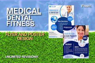 design medical, healthcare, home care, dental and clinic flyer and brochure