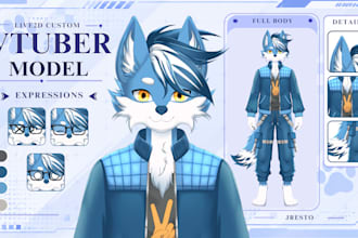 design a furry vtuber model and rigging for live2d streaming