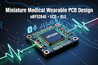 design miniature medical wearable pcb with nrf52840, ecg afe ble
