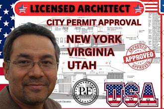 city permit approval as a licensed architect in new york, virginia, utah USA