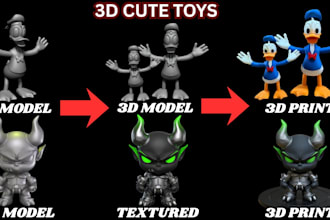 create custom cute 3d figurines, toy models and articulated action figures
