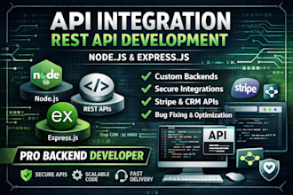 do API integration and rest API development with node js and express js