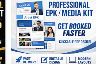 design electronic press kit influencer one sheet epk speaker kit media kit