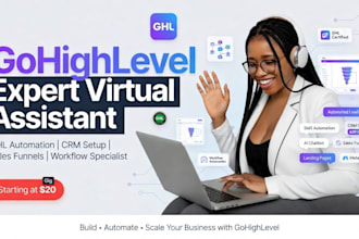 be your ghl VA, gohighlevel virtual assistant for CRM and automation